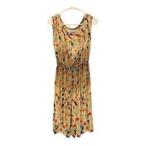 Yoana Baraschi Floral Pleated Midi Dress XS